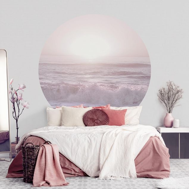 Behangcirkel Sunset In Pale Pink