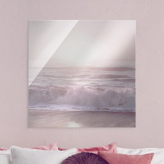 Glasschilderijen Sunset In Pale Pink