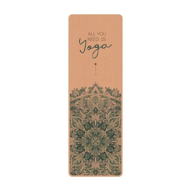 Yogamat kurk Text All You Need Is Yoga Blue