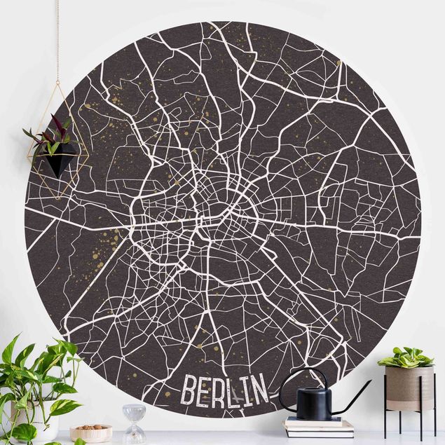 Behangcirkel City Map Berlin - Retro
