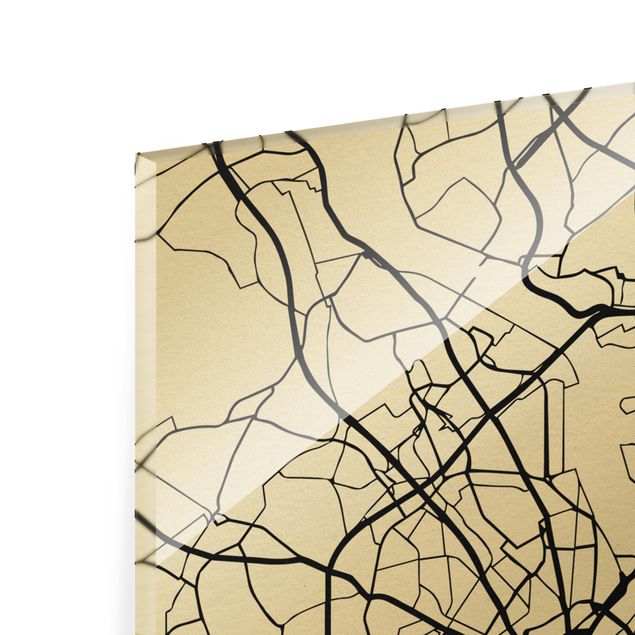 Glasschilderijen Cologne City Map - Classic