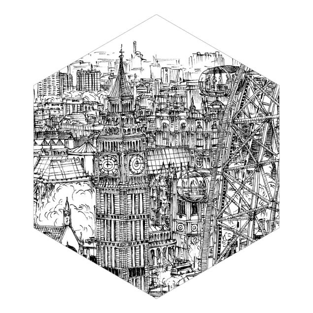 Hexagon Behang City Study - London Eye