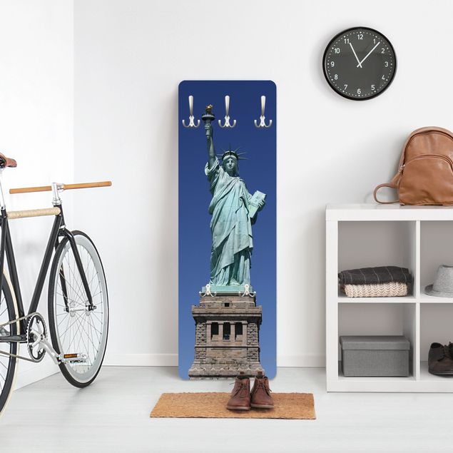 Wandkapstokken houten paneel Statue Of Liberty