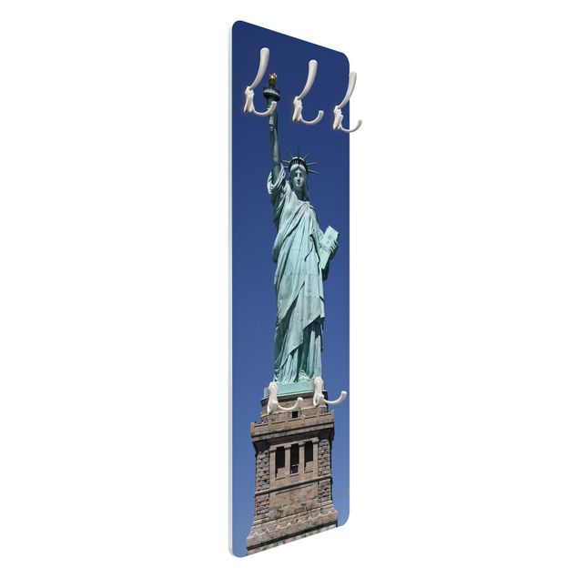 Wandkapstokken houten paneel Statue Of Liberty