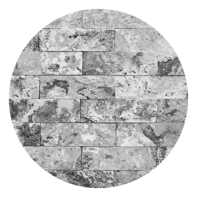 Behangcirkel Stone Wall Natural Marble Grey