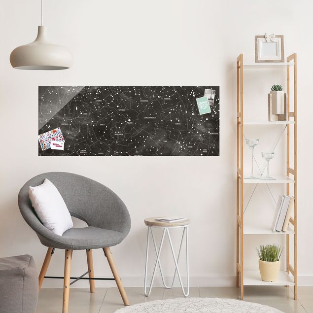 Glas Magnetboard Map Of Constellations Blackboard Look