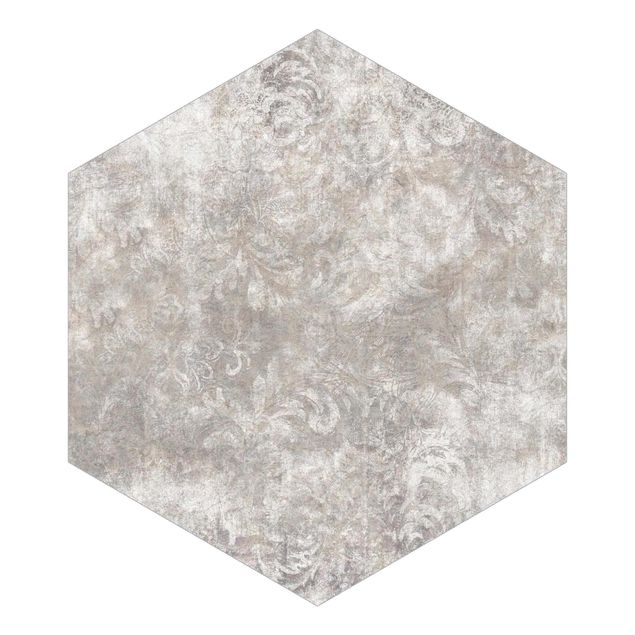 Hexagon Behang - Textured Surface with Ornaments