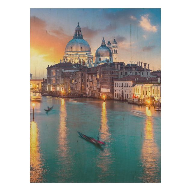 Houten schilderijen Sunset in Venice