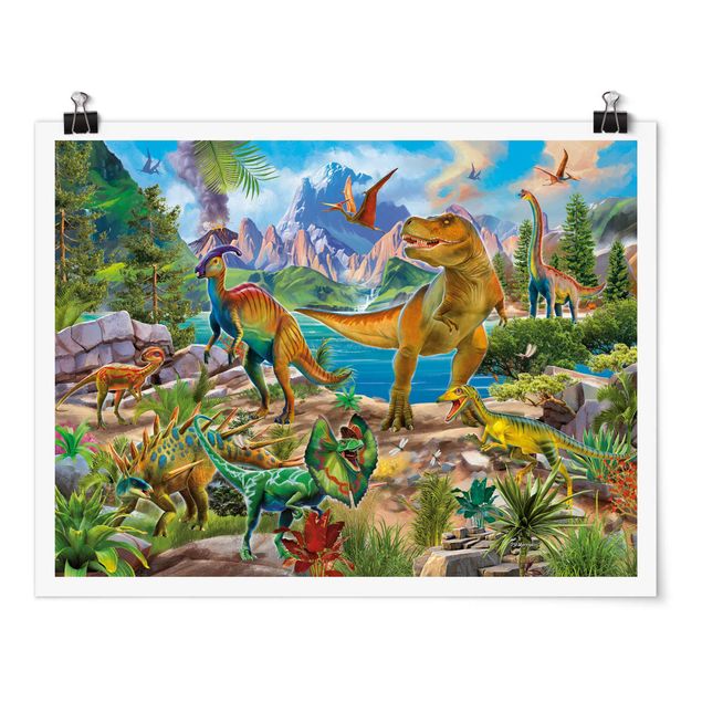 Posters T-Rex And Parasaurolophus