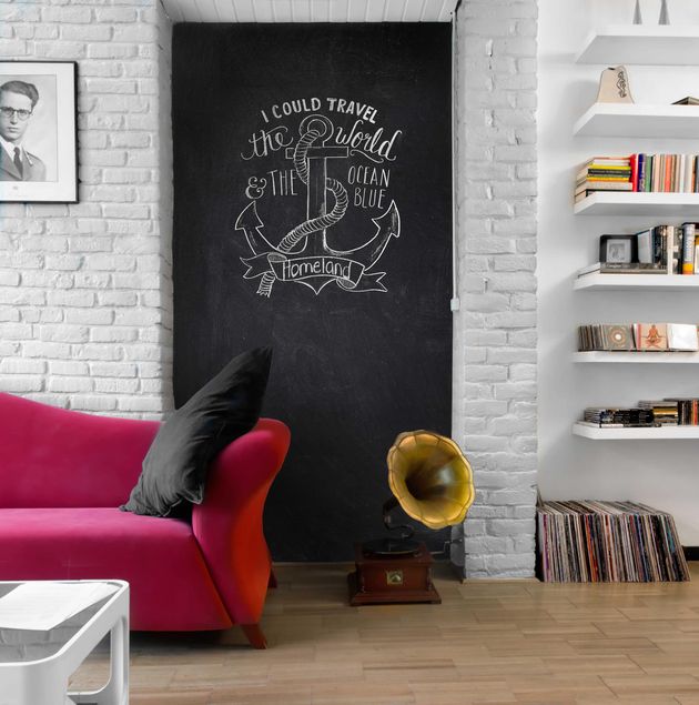 Zelfklevende krijtbordfolie Living Room - DIY Chalkboard Wallpaper