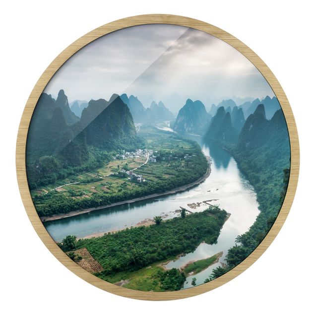 Rond schilderijen Veduta del fiume Li e della valle