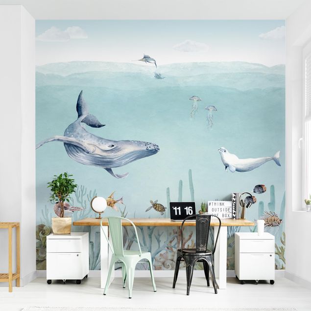 Kikki Belle Dancing whales on the coral reef