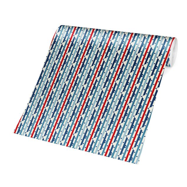 Patroonbehang Dewdrop On Stripes