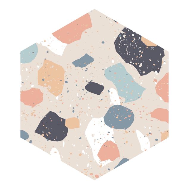 Hexagon Behang Terrazzo Pattern