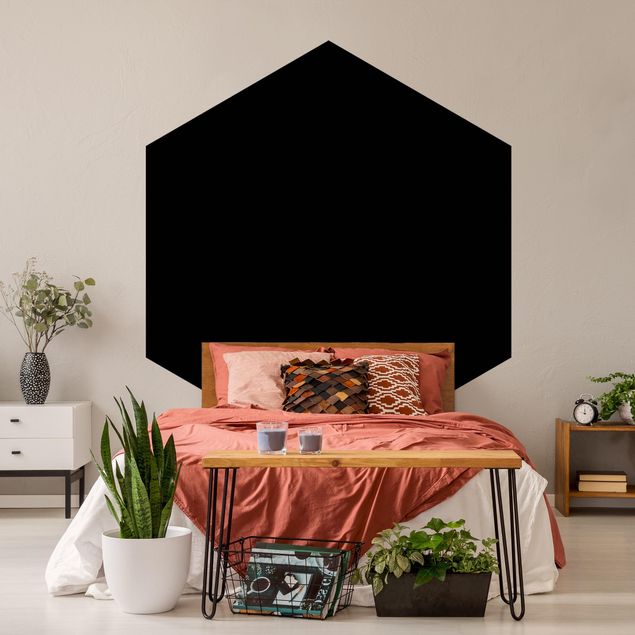 Hexagon Behang Deep Black