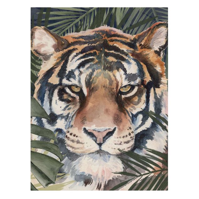 Canvas schilderijen - Goud Tiger In The Jungle