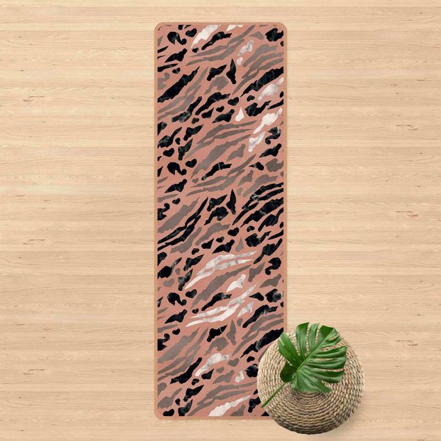 Groot vloerkleed Tiger Stripes In Marble And Gold