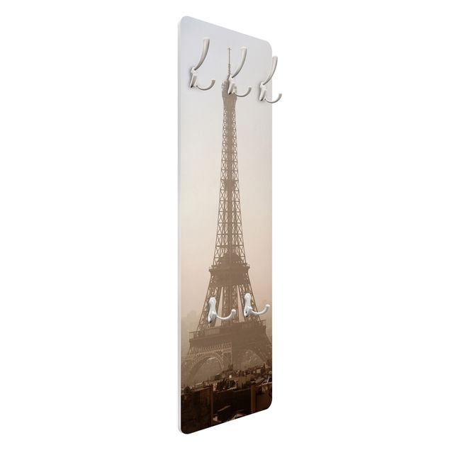 Wandkapstokken houten paneel Tour Eiffel