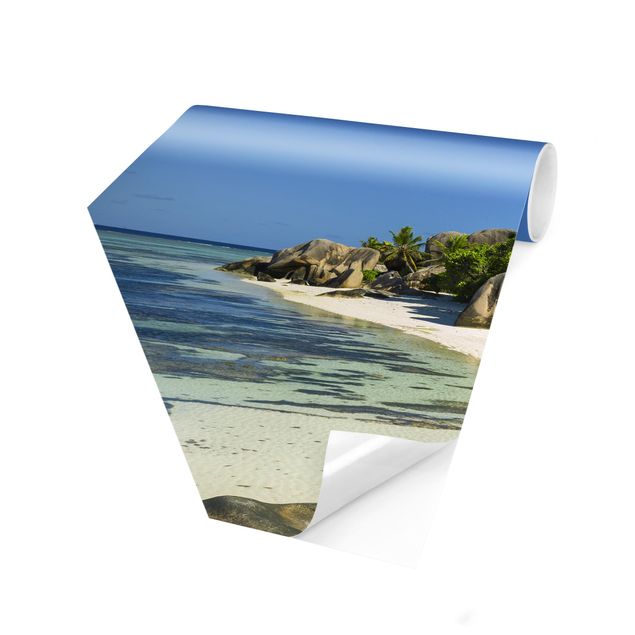 Hexagon Behang Dream Beach Seychelles