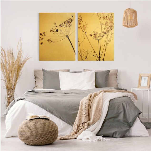 Canvas schilderijen - 2-delig  Dried Flowers Set