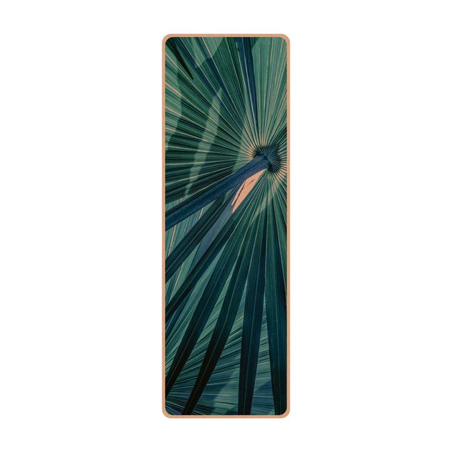 Yogamat kurk Tropical Plants Palm Leaf In Turquoise