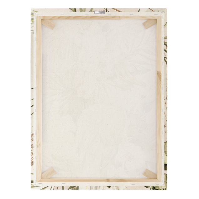 Canvas schilderijen - Goud Tropical Birds - White Cockatoes