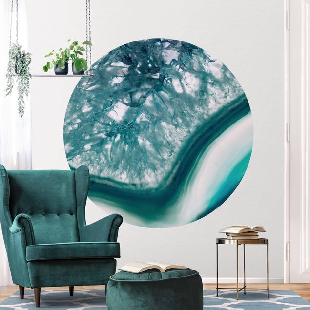 Behangcirkel Turquoise Crystal