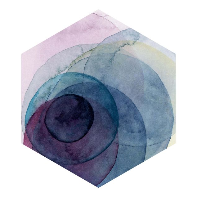 Hexagon Behang Big Bang - Purple