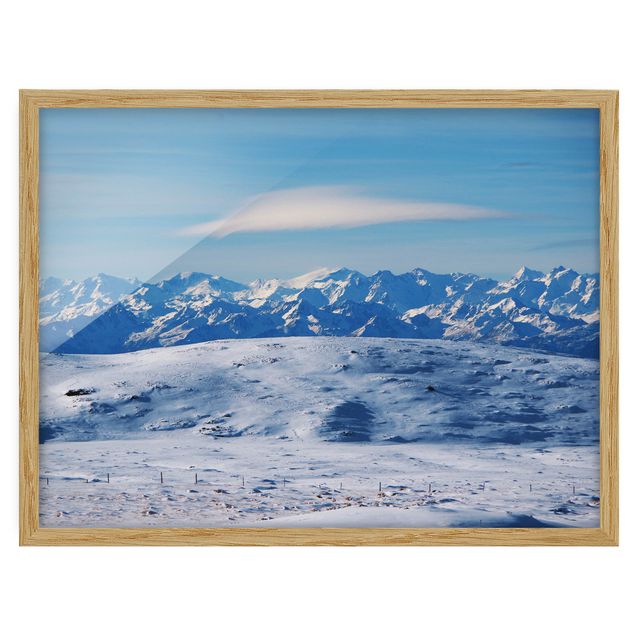 Ingelijste posters Snowy Mountain Landscape