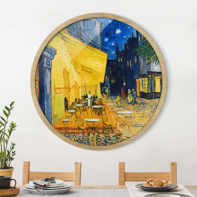Gerahmte Bilder Rund Vincent Van Gogh - Cafe Terrace In Arles