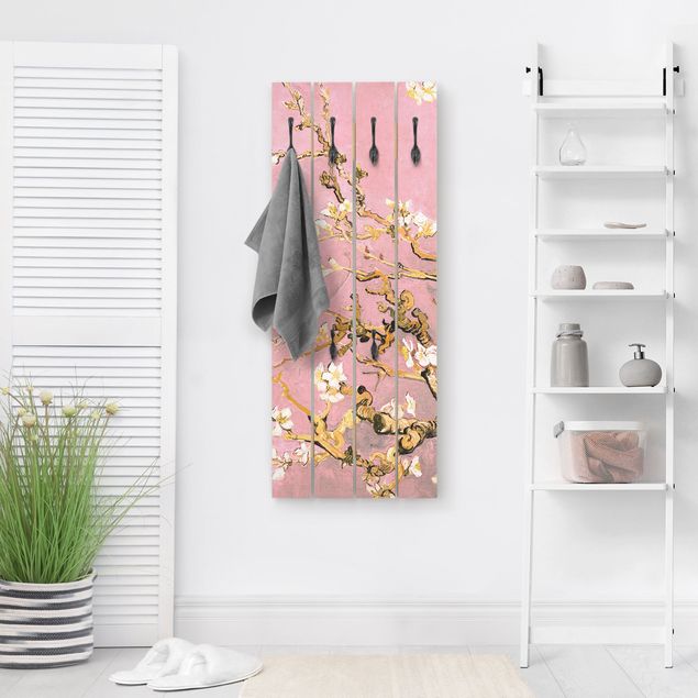 Wandkapstokken houten pallet Vincent Van Gogh - Almond Blossom In Antique Pink
