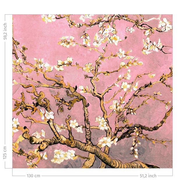 gordijnen voor raam Vincent Van Gogh - Almond Blossom In Antique Pink