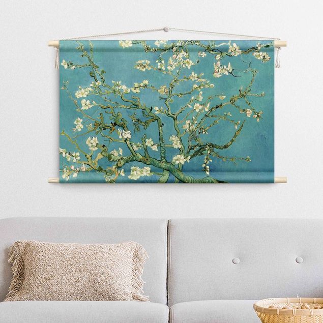 wanddoek xxl Vincent Van Gogh - Almond Blossom