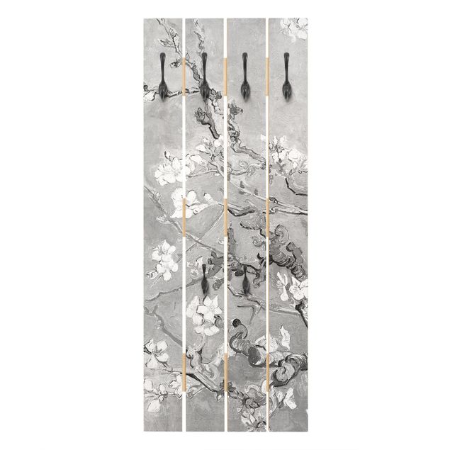 Wandkapstokken houten pallet Vincent Van Gogh - Almond Blossom Black And White