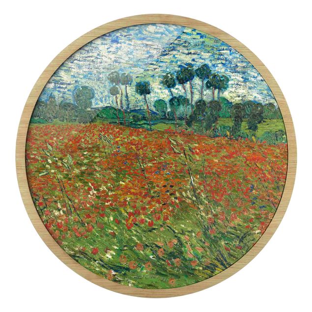 Rond schilderijen Vincent van Gogh - Campo di papaveri