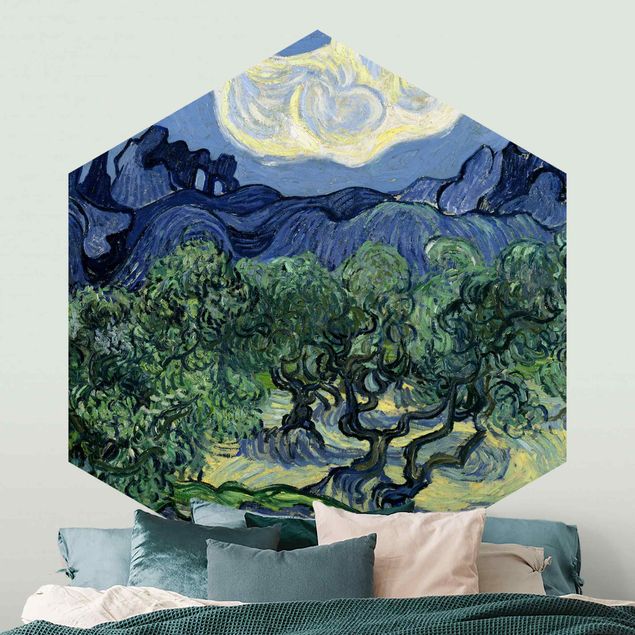 Hexagon Behang Vincent Van Gogh - Olive Trees