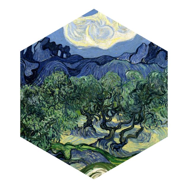 Hexagon Behang Vincent Van Gogh - Olive Trees