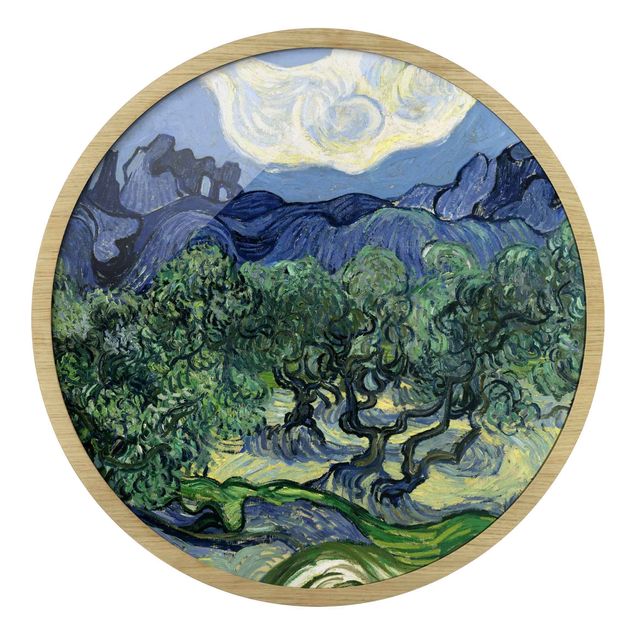 Rond schilderijen Vincent van Gogh - Alberi di ulivo