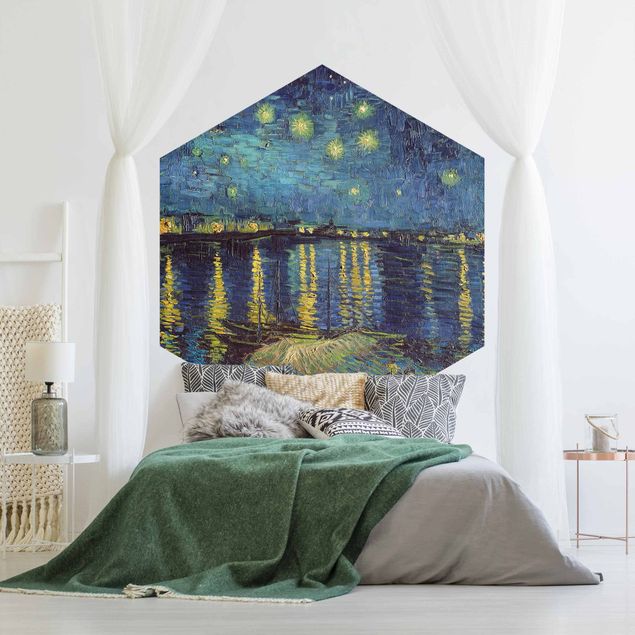 Hexagon Behang Vincent Van Gogh - Starry Night Over The Rhone