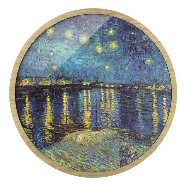 Rond schilderijen Vincent van Gogh - Notte stellata sul Rodano
