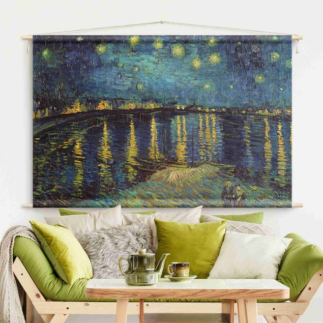 wandkleed modern Vincent Van Gogh - Starry Night Over The Rhone