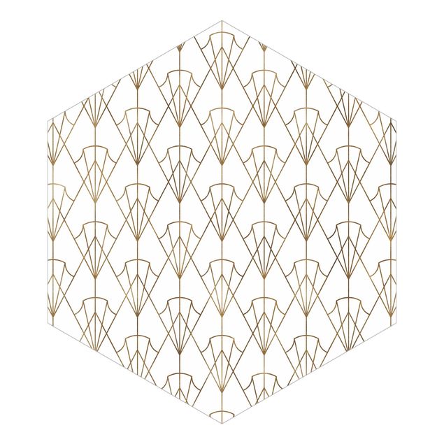 Hexagon Behang Vintage Art Deco Pattern Arrows XXL