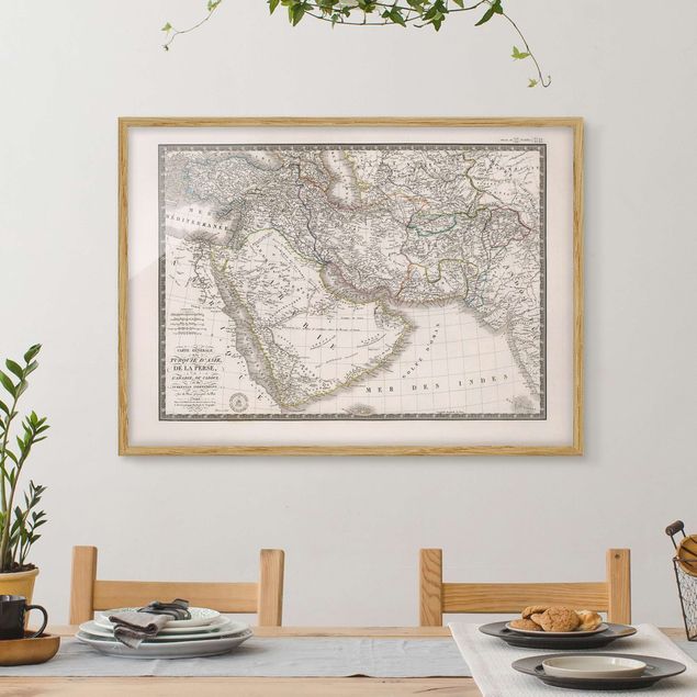 Ingelijste posters Vintage Map In The Middle East