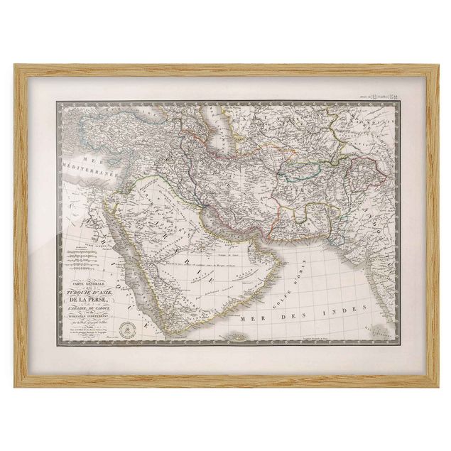 Ingelijste posters Vintage Map In The Middle East
