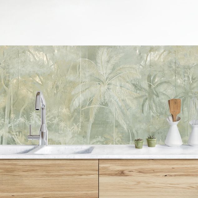 Achterwand voor keuken bloemen Vintage Palm Trees with Texture