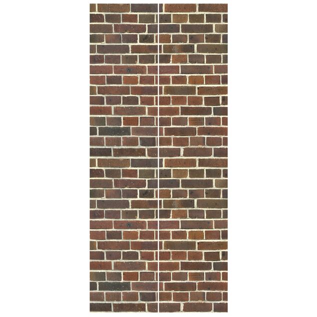 Deur behang Brick Wallpaper London Maroon