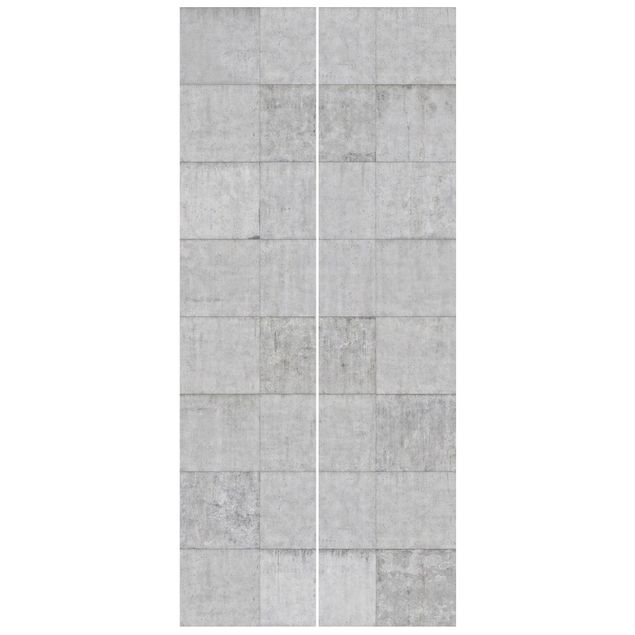 Deur behang Concrete Brick Look Grey