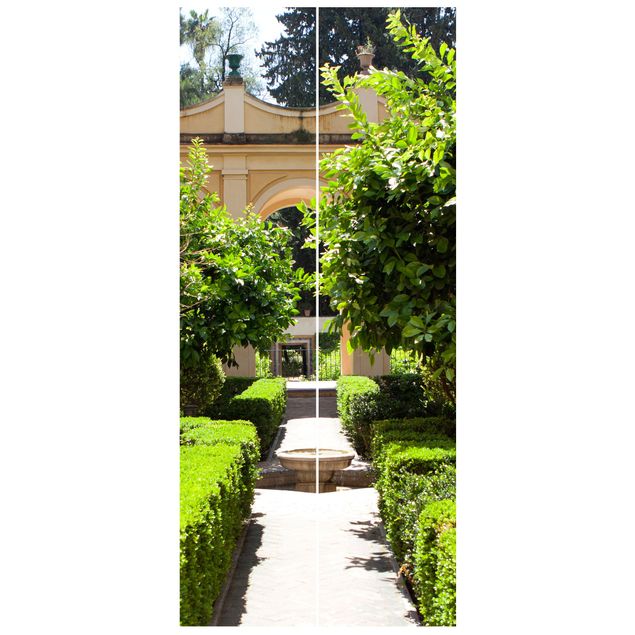 Deur behang Garden Path In The Alhambra
