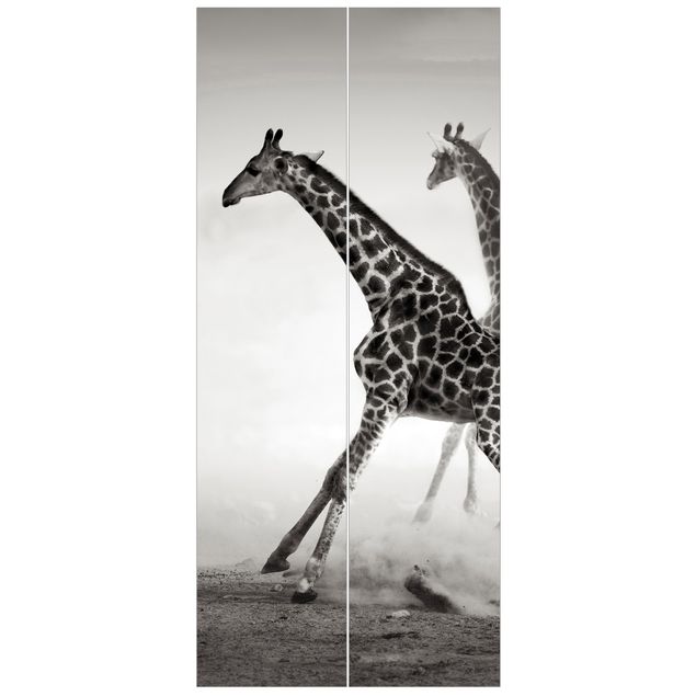 Deur behang Giraffe Hunt