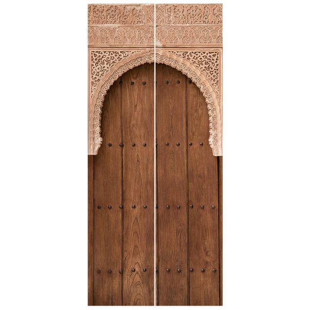 Deur behang Wooden Gate From The Alhambra Palace